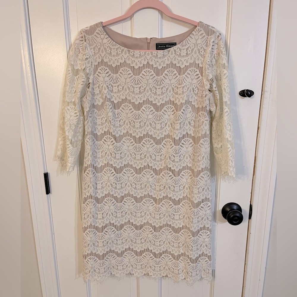 White&Tan Lace Dress
